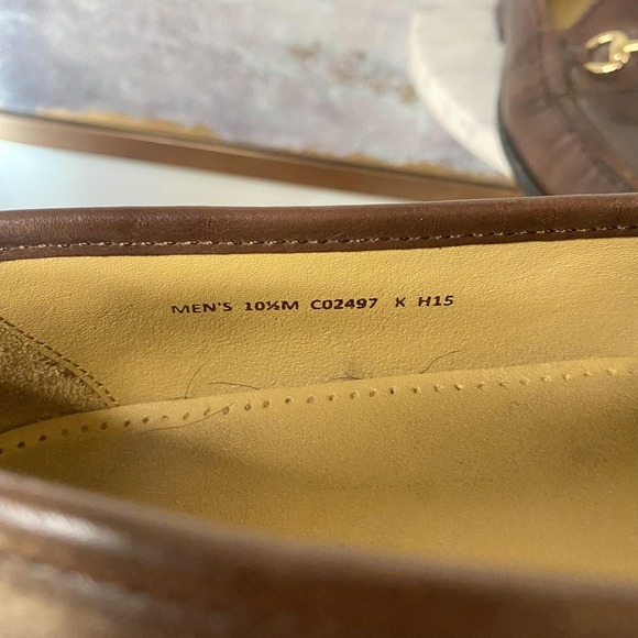Cole Haan Shoes Mens Size 10.5 M Brown Leather Horsebit Slip On Dress Square Toe - Picture 10 of 11